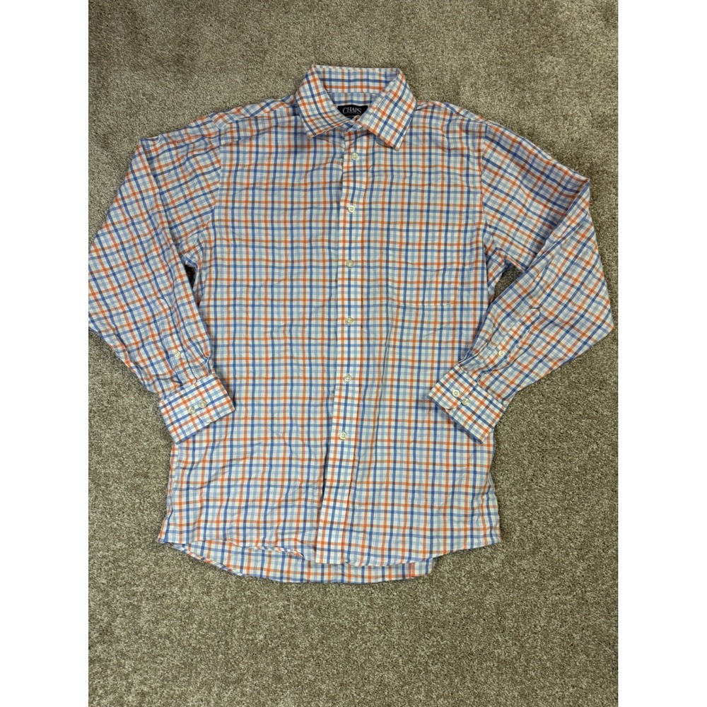 Chaps Mens Plaid Comfort Stretch Regular Fit Button Down